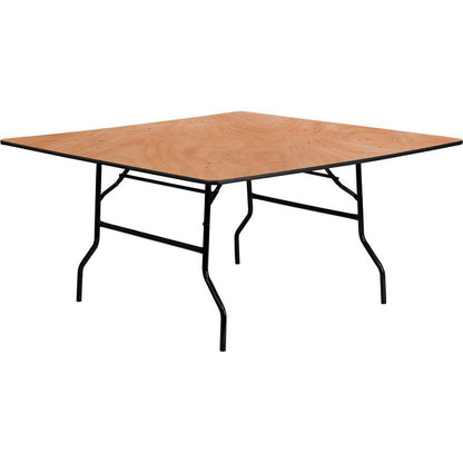Wood Folding Banquet Table with Clear Coated Finished Top