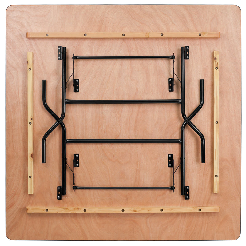 Wood Folding Banquet Table with Clear Coated Finished Top