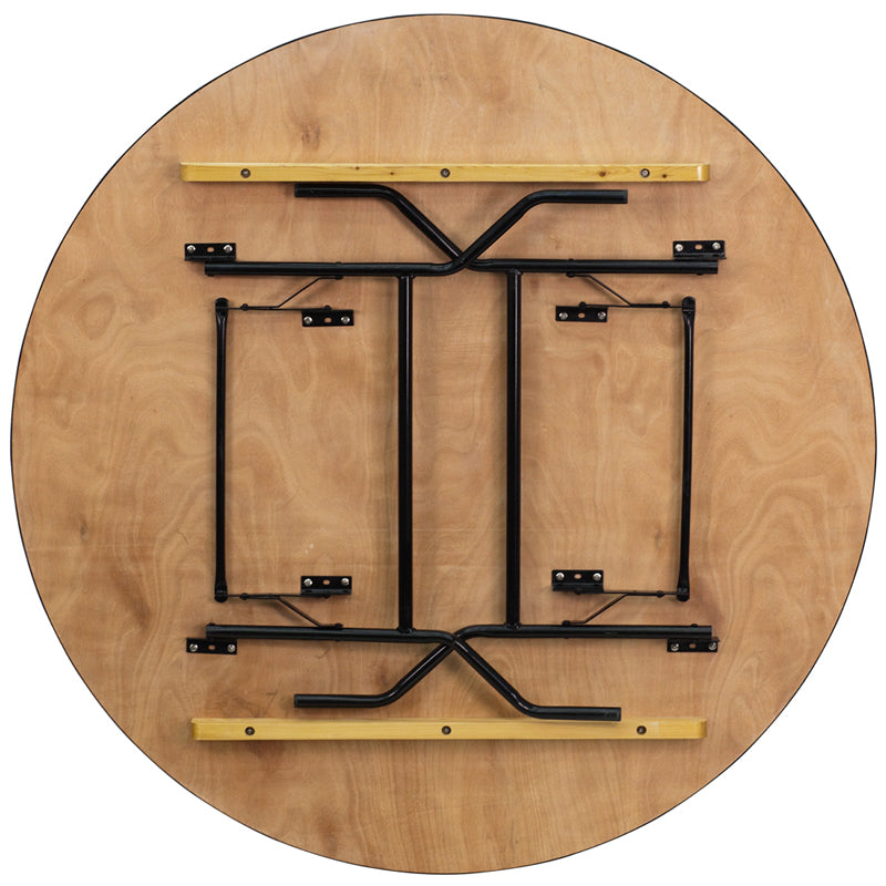 Wood Folding Banquet Table with Clear Coated Finished Top