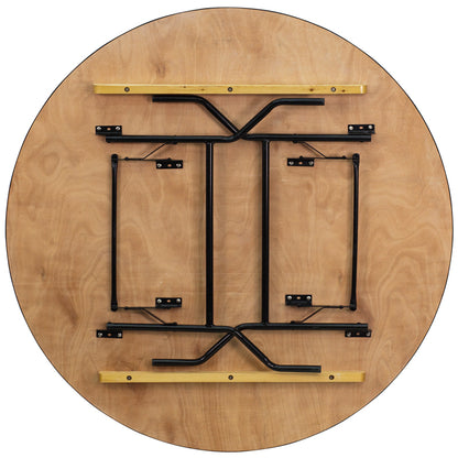 Wood Folding Banquet Table with Clear Coated Finished Top