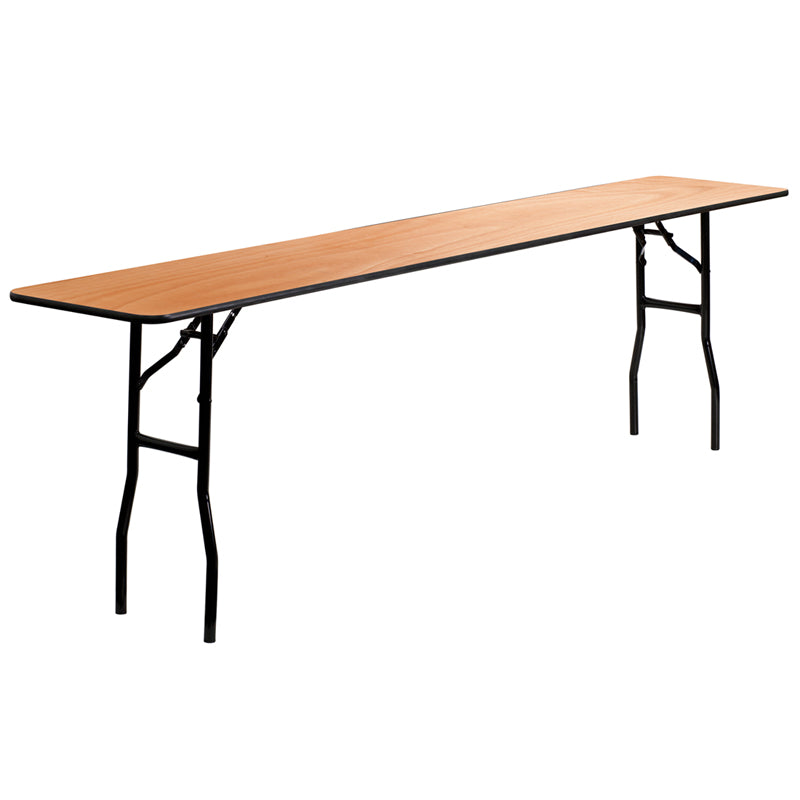 Rectangular Wood Folding Training / Seminar Table with Clear Coated Finished Top
