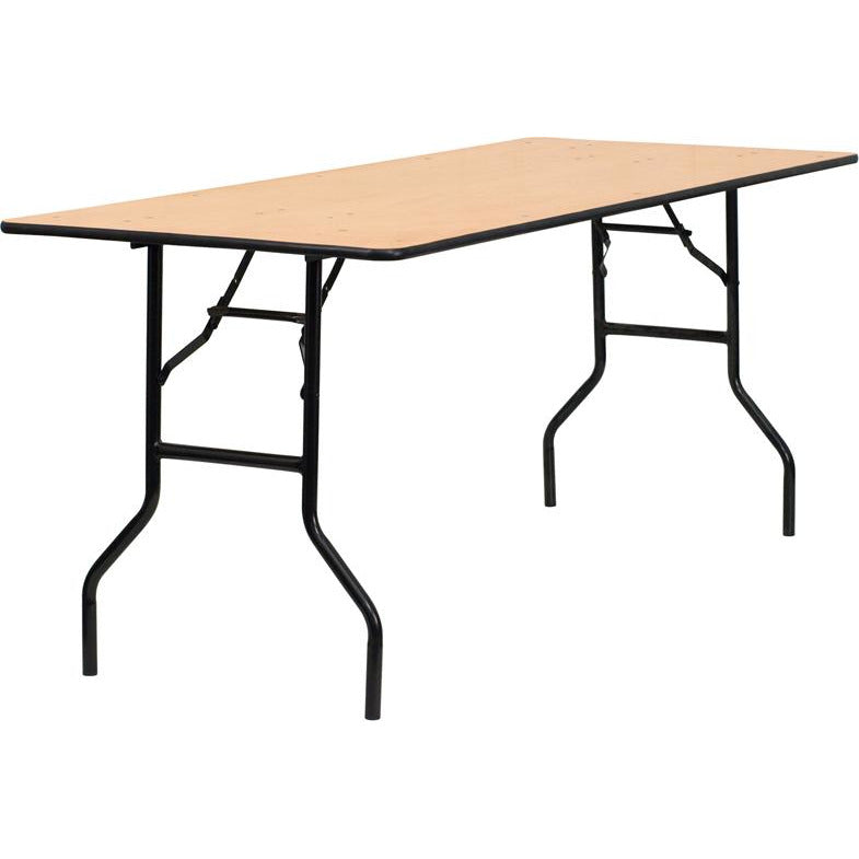 Wood Folding Banquet Table with Clear Coated Finished Top