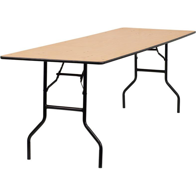 Wood Folding Banquet Table with Clear Coated Finished Top